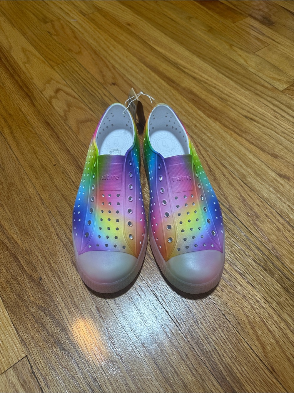 Native Kids Water Shoes in Rainbow Gradient